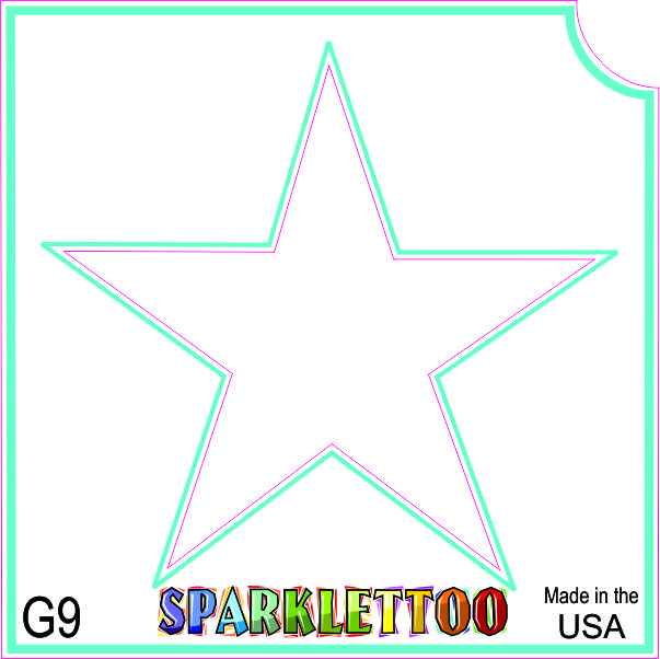 212 MAIN FDA-Safe Star-Shaped Glitter Tattoo Stencils, 2x2 in 2-Ply G9-2 Ruby Red Glitter Finish, 100-Pack, Kid-Safe, for Men's Special Occasion Costumes & Accessories, Tattoo Stencil