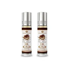 Al-Rehab Choco Musk Concentrated EDP Rollerball Perfume - Creamy Vanilla Scent, 0.2 oz (Pack of 2), Musk Unisex Fragrance, Up to 0.9 fl oz, Ideal for Gifting