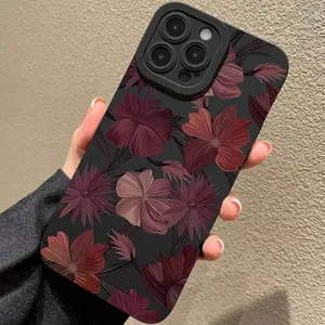 Floral Pattern Phone Case, Anti-drop Cellphone Protective Case, Total Protective Shockproof Mobile Phone Cover for iPhone 11 12 13 14 15 16 17 Pro Max, Casing