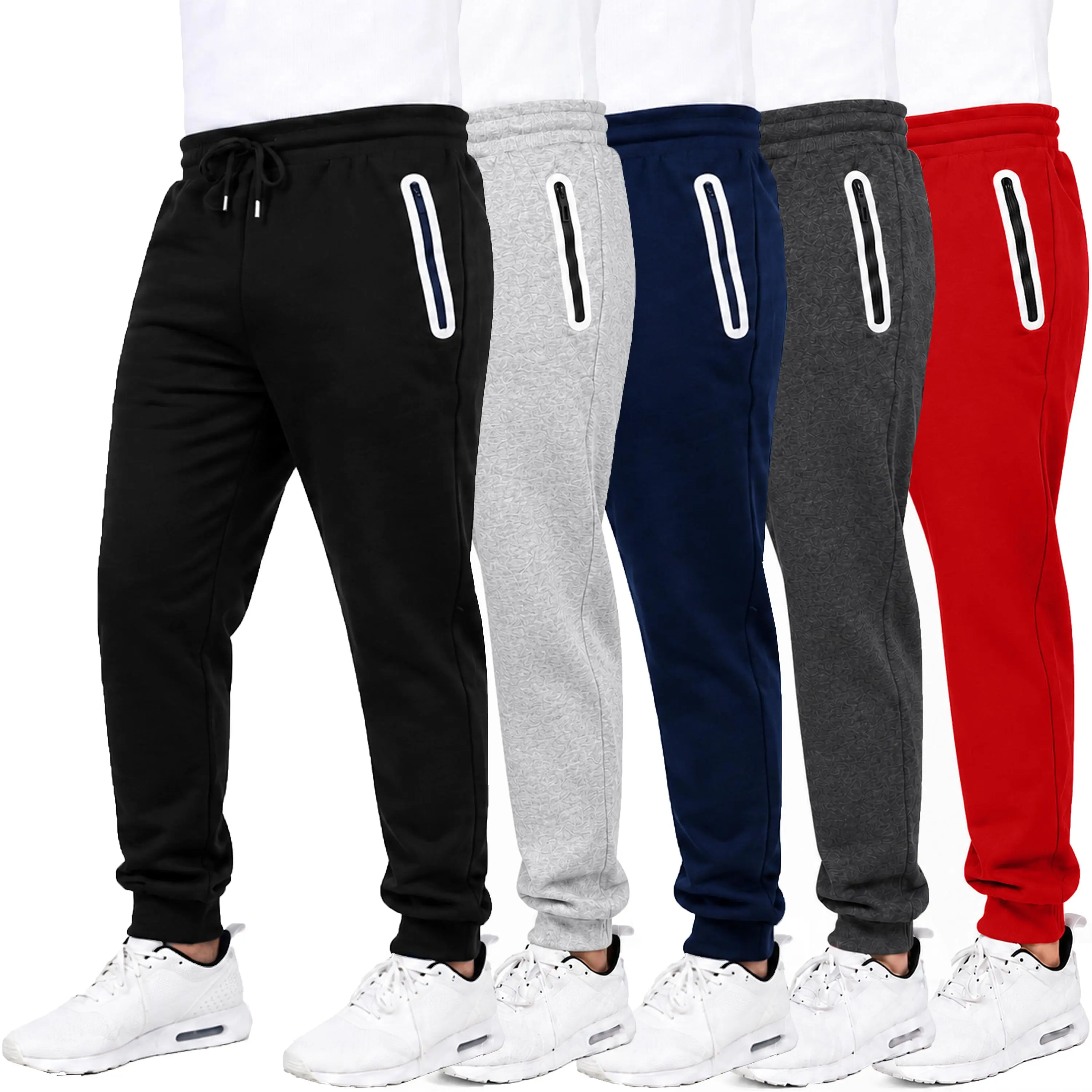 3-Pack Men's Fleece-Lined Jogger With Heat Seal Zipper Side Pockets (Sizes, S to 3XL)