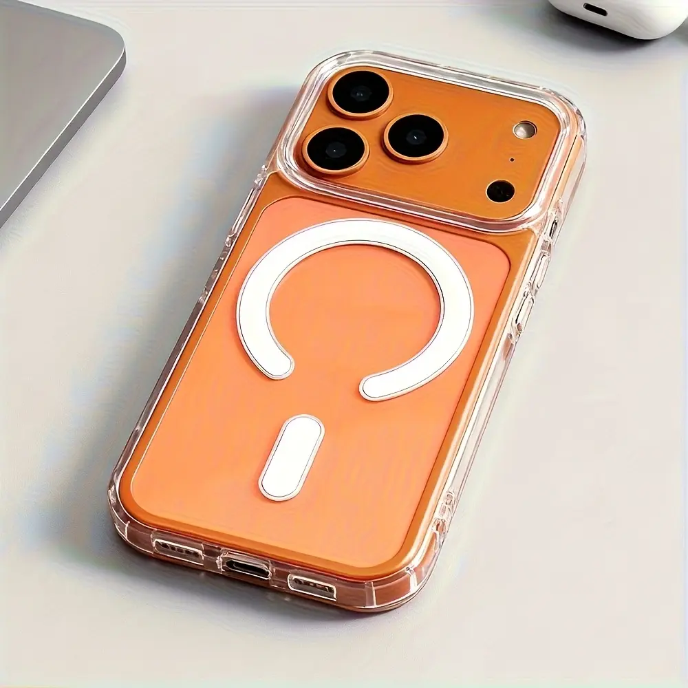 3pcs [1 Phone Case with 2 Clear Screen Protectors] Magnetic Clear Case Shockproof Cover for Iphone Air 17 Pro Max 17 Pro 17 16E 16 15 14 13 12 11 Pro Max Plus 13 12 Mini XS Max XR X/XS 7/8/SE2/SE3, Compatible with Wireless Charging