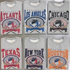 Vintage Baseball Graphic Tee Sports Baseball Player Sweatshirt - ASH GREY Color,  Game Day Sweatshirt Ballpark Baseball Top Unisex Sports Game Shirt - MB