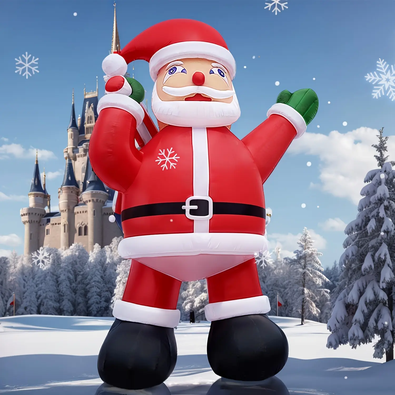 Giant 33ft Premium Christmas Inflatable Santa Claus with Blower Blow Up Christmas Decorations Outdoor Holiday Decor for Outdoor Yard Lawn Christmas Party