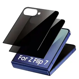 2-Pack Edge Privacy Protective Screen Protector Film for Samsung Galaxy Z Flip 7 Smartphone, Back Screen Tempered Glass Protection
