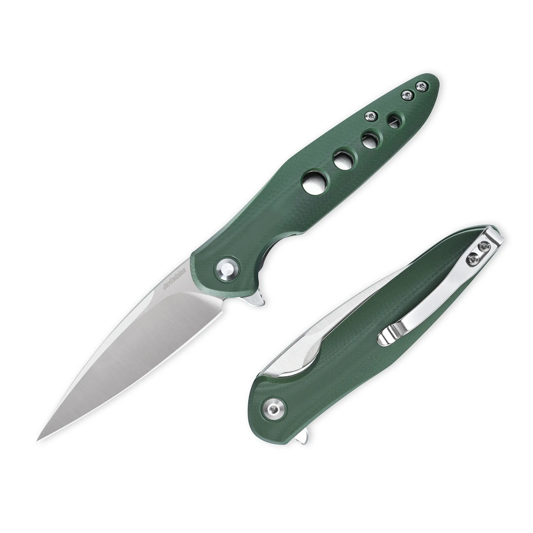 JoyRaining - Hummingbird Lightweight EDC tool, D2 steel with Military Green G10 Handle with Precision Ceramic Bearings, Lightweight Pocket knife for Men, Unique EDC Gift for friend/Dad/Elder/Brother