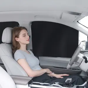 RideFlex 1-Second Install Magnetic Car Window Shades - Total Privacy Blackout Curtains for Metal Frames (2PCS/4PCS)