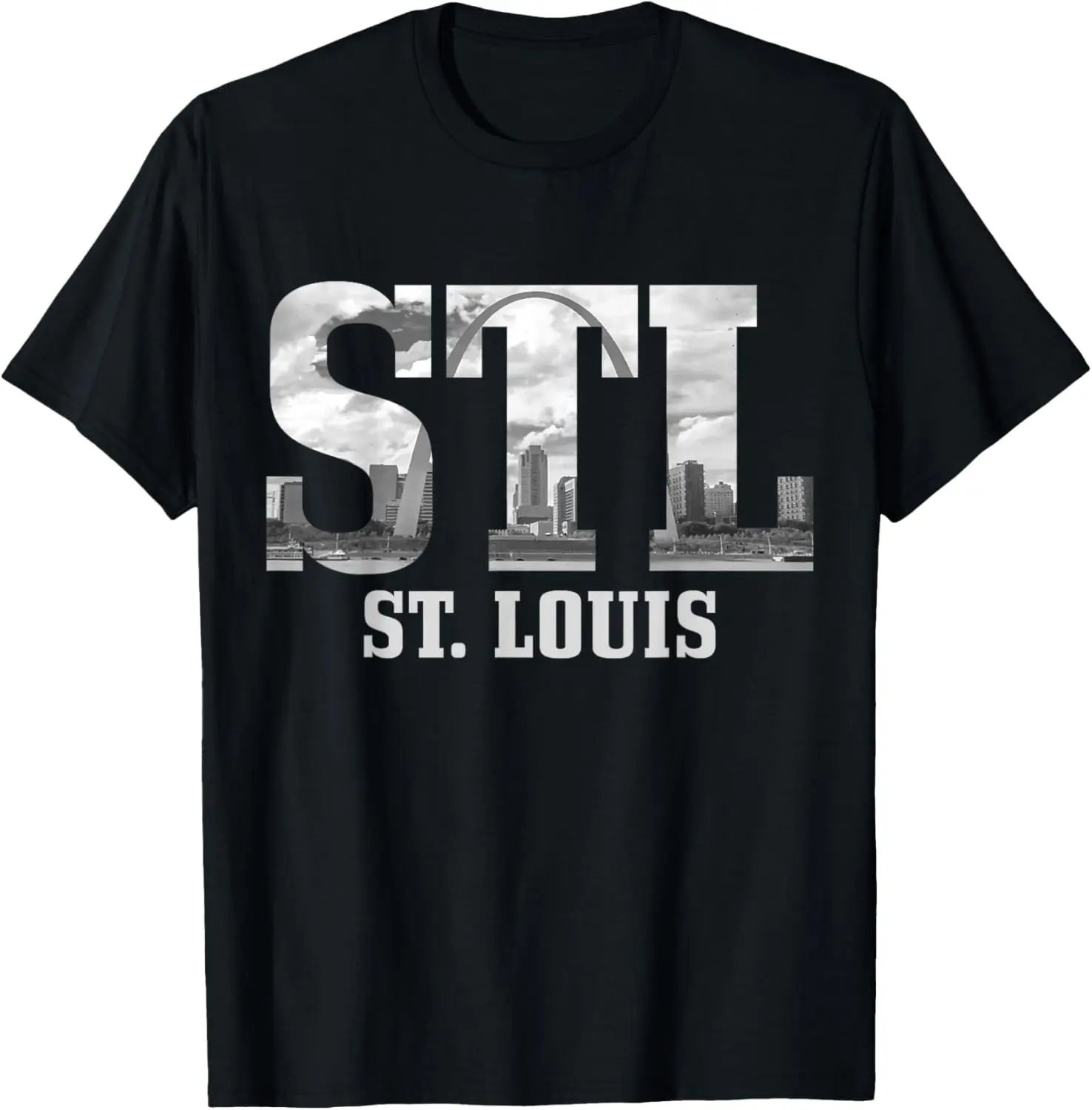 Graphic T-Shirt for Women, Vintage Distressed St. Louis Print, 100% Cotton Round Neck Short Sleeve for Everyday Wear, Tshirt