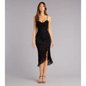 Sweetheart Chic Ruffle Midi Dress