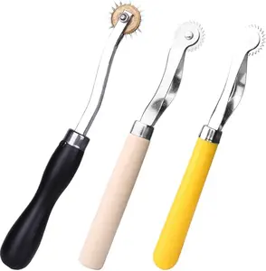 3 Pcs Tracing Wheel Sewing Tool, Needle Point Tracing Wheel, Random Color Tracing Wheel Sewing Tool, Stitching Wheel Tool for Leathercraft, Professional Stitch Marking Spacer