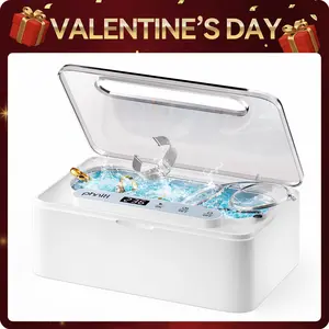 Ultrasonic Retainer Cleaner, 45kHz Retainer Cleaner Machine for Dentures, Mouth Guards, Aligners, Braces, Toothbrush Heads & Jewelry, 200ML Dental Cleaning