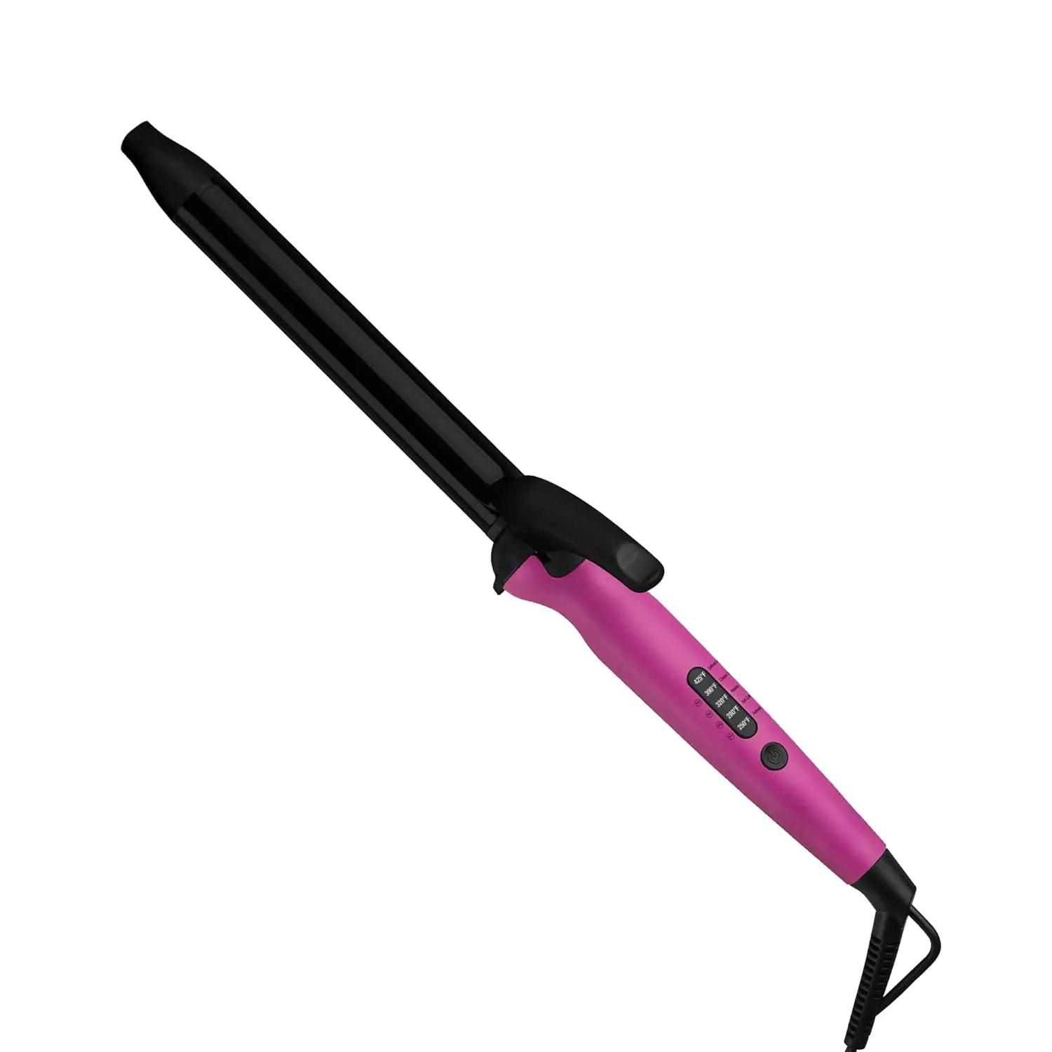 1" Ceramic Tourmaline Automatic Hair Curling Iron Curlers & Straighteners - Extra-Long Barrel, 5 Preset Temps, Dual Voltage, Evenly Distributing Heat, Heat Control, Less Damage, All Hair Types, Pink, Curly Hair, Classic Curlers & Straighteners