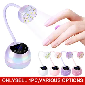 Lotus UV LED Nail Lamp,  Gooseneck UV Light for Gel Nails USB 36mW/cm² Cordless Flash Cure Lamp with 4 Timers & Auto Sensor Nail Dryer Fast Curing Nail Art, Gel Polish & Nail Art