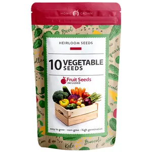Heirloom Vegetable Seeds - 10 Variety Pack with Plant Markers & Guide - 1000+ Seeds for Indoor & Outdoor Gardening - USA Sourced - High Germination Rates - Perfect Gift for Gardeners