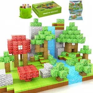 144/100 PCS Magnetic Building Blocks Set, STEM Montessori Sensory Blocks for Toddlers 3+ | Large Safe Magnetic Solids for Creative Construction | Educational Gift for Boys Girls