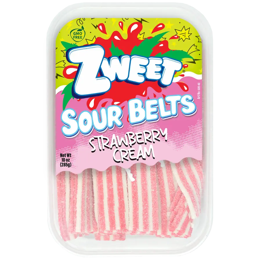 Sour Strawberry Creamsicle Belts Candy | Zweet | 10 oz