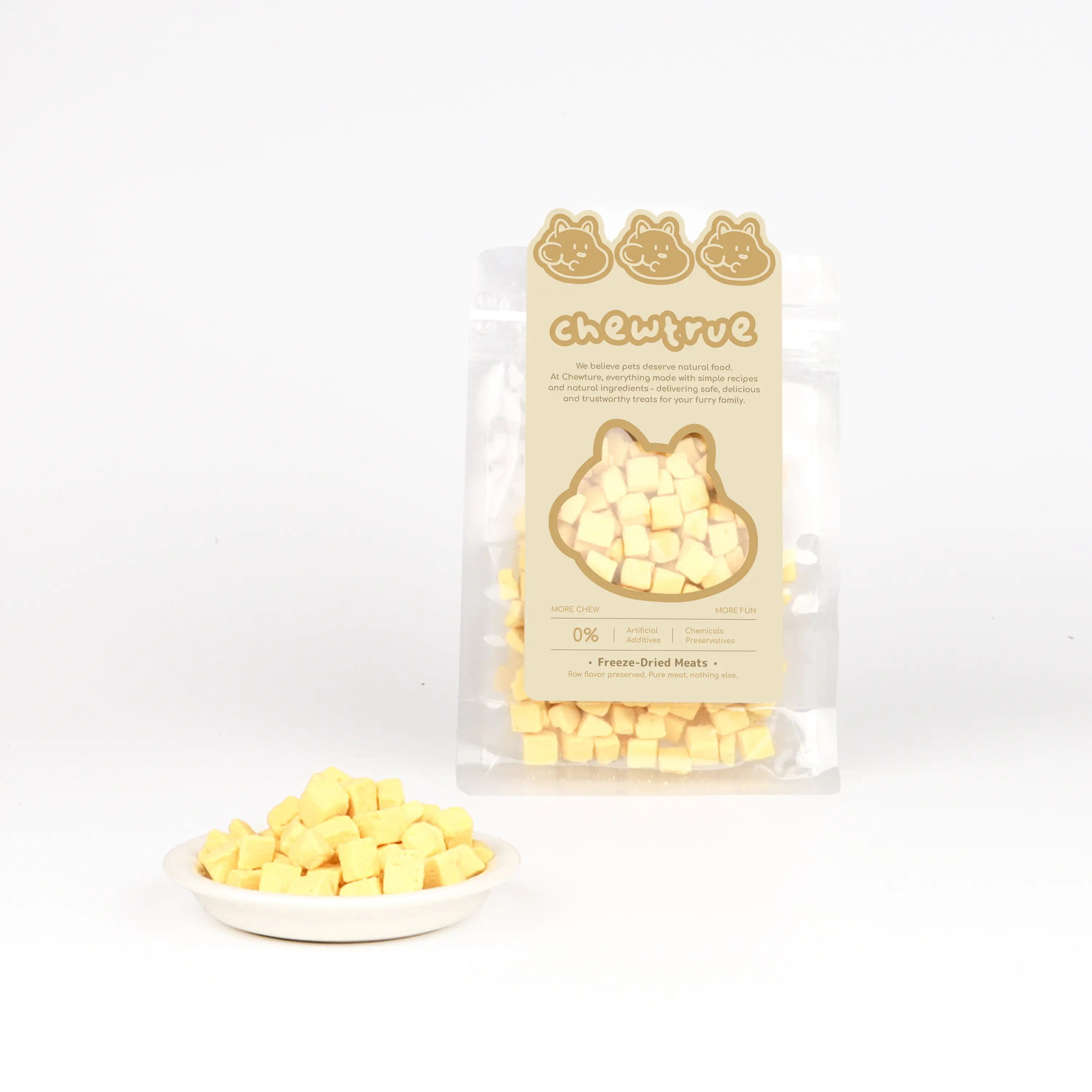 ChewTrue Freeze-dried Cheese Cubes Pet Treats, Rich in Calcium & Milk Protein, Supports Bone Strength, Boosts Immunity, Rich Milk Flavor & High Palatability, Suitable for Dogs and Cats.(Pack size:100g)
