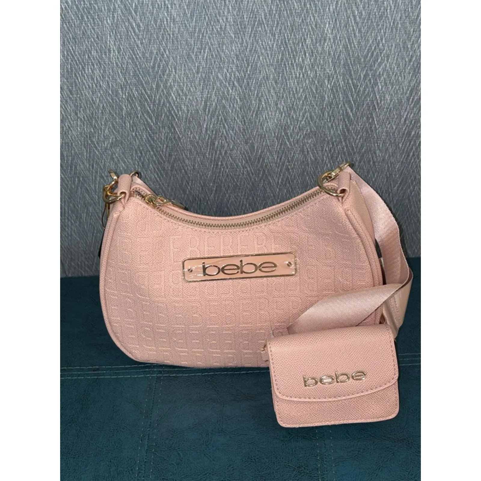 Bebe Pink Crossbody Bag with Matching Wallet - Elegant Design for Everyday Use