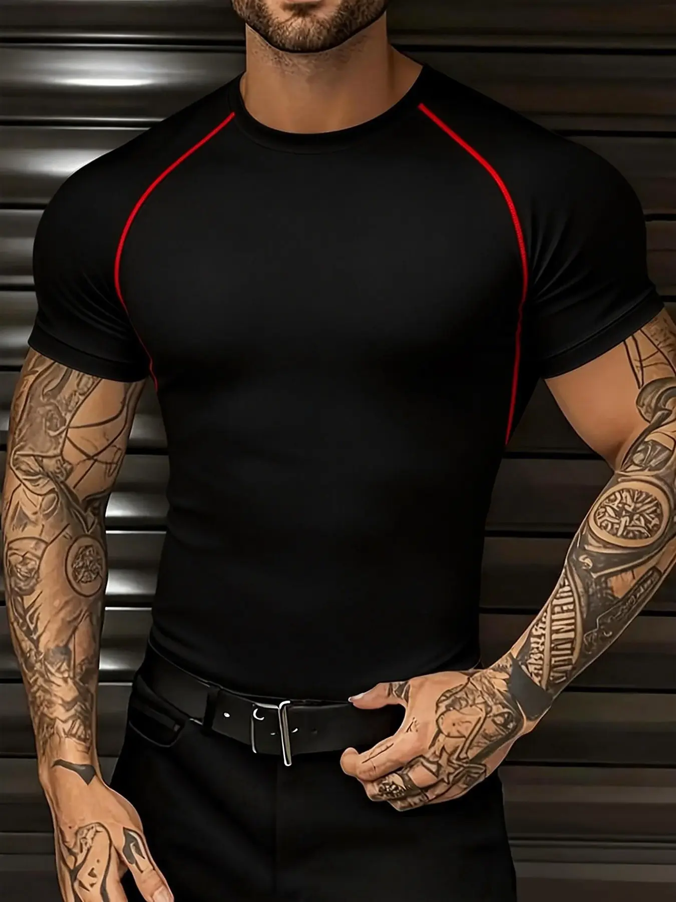Men's Compression Sports Shirt, Tight-Fitting Short Sleeve Gym Quick-Dry T-Shirt, Running Training Top, Summer Casual Sportswear, Dry Fit Activewear, Dry Fit Tees