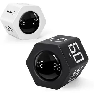 Ticktime Hexagon Flip Clock - Ultimate Productivity Timer for Work, Study & ADHD! Pause/Resume, Mute/Adjustable Sound, 1 - 60 Min & Custom Countdown