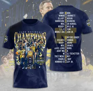 Michigan Basketball 2026 National Champions 3D Tee