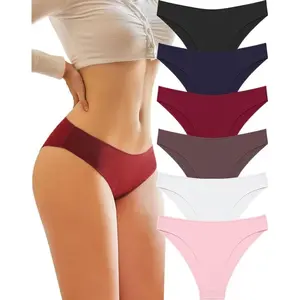 Women's Original Cotton Lingerie - 6-Pack Low-Waist Thin Cheeky Hip Bikini Panties, Sexy Cute Basic, Breathable Stretch Everyday Underwear for Lady