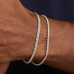 Layered Chain Bracelets Sets for Men Rope Figaro Cuban Link Chain Bracelets Men Gifts for Dad Boyfriend Husband For Fashion