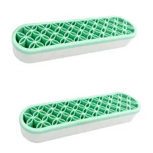 2 count  Make up Brush Holder  Storage Box Desktop Organizers (Green)