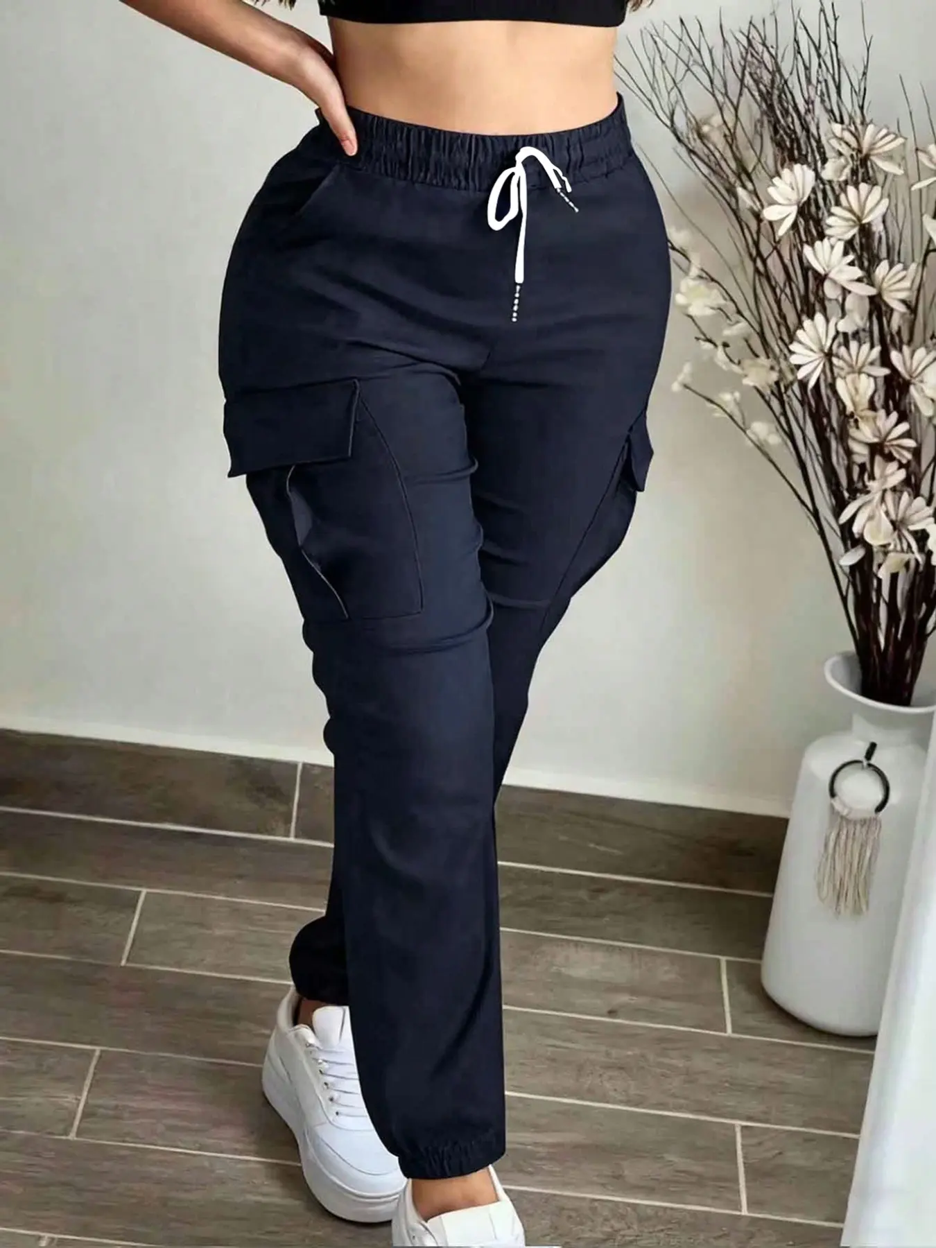 Women's trousers with side pockets, slim fit, suitable for office wear, stylish and comfortable, perfect for both work and leisure occasions, Casual Fashion Comfy Pants