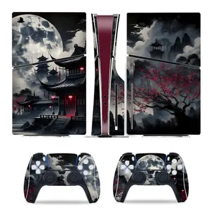 Moon Pattern Game Console Sticker, Stylish 1 Set Waterproof Self Adhesive Console Sticker, Decorative Console Protector for PS5 Slim, Diy Sticker