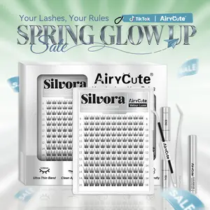 Silvora | Velour Luxe Collection Upgrade Lashes Ultra-Dense Waterproof Long-Lasting for Venus Natural Daily Beginner-Friendly DIY Lashes Trendy Must-Have Clusters