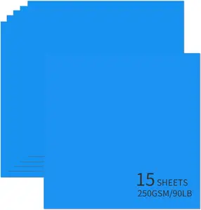 15 Sheets Blue Cardstock 12"x12",250gsm/90lb Heavyweight Cover Cardstock Paper, Thick and Smooth Card Stock  for Card Making, Scrapbooking and Crafts