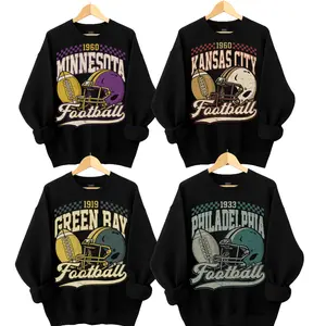 Retro Style BOLD Football Helmet All Team Football Crewneck Sweatshirt Black Color, Hometown Football Game Day Pullover, Vintage Football Throwback Graphic, Gift For Fans