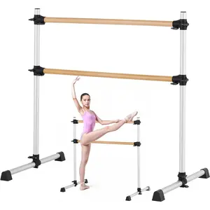 VEVOR Ballet Barre, Barre Bar for Home, Freestanding Portable Ballet Stretching Dance Bars, Height Adjustable Anti-Wobble Fitness Gym Studio Equipment