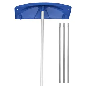Snow Roof Rake, 24 in PP Plastic Blade, 3.8-18.2 ft Adjustable Roof Snow Scraper with Wheels, Anti-Slip Handle Snows Removal Tool, Lightweight House Rooftop Rake for Leaves Debris Removal