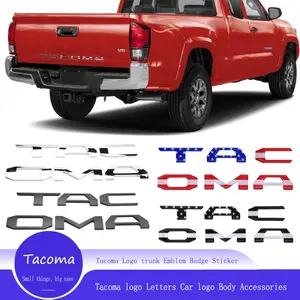 Dedicated Tacoma 2016-2023 Tailgate 3D Letter Cover Emblem Car Sticker Design Car Accessories Sticker