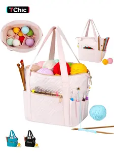 Crochet Bag Organizer, Portable Travel Case for Yarn Balls, Crochet Hooks & Knitting Needles Holder, Bag Accessories