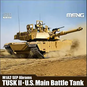Meng 72-003 1/72 Scale U.s Main Battle Tank M1a2 Sep Abrams Tusk Ii Model Kit, Detailed Military Collectible Toy, Perfect Gift for Hobbyists