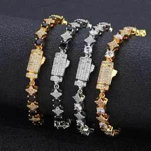 6mm Star Tennis Bracelet Hip Hop Mens and Women Jewelry Luxury Christmas Gift Fashionable Bangles