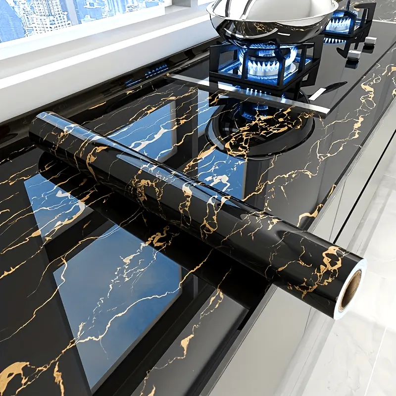 Marble Look Peel and Stick Wallpaper - PVC Vinyl Waterproof, Oil-Resistant, Moisture-Proof Self-Adhesive Decorative Sticker for Bathroom, Kitchen Renovation, Precision Cutting for Countertop, Cabinet Use | Room Decor, House Decor, Custom Sizes