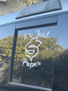 It's Just Paper Vinyl Decal Durable Sun & Rain Resistant for Trucks Windows Tailgates & Doors Easy Application & Removal
