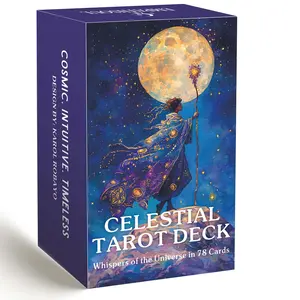 Classic Celestial Tarot Card Deck, 78 Cards, 13x8 Cm, Intuition, Cosmic, Universe & Spiritual Guidance, Ideal for Beginners, Includes Paper Instructions