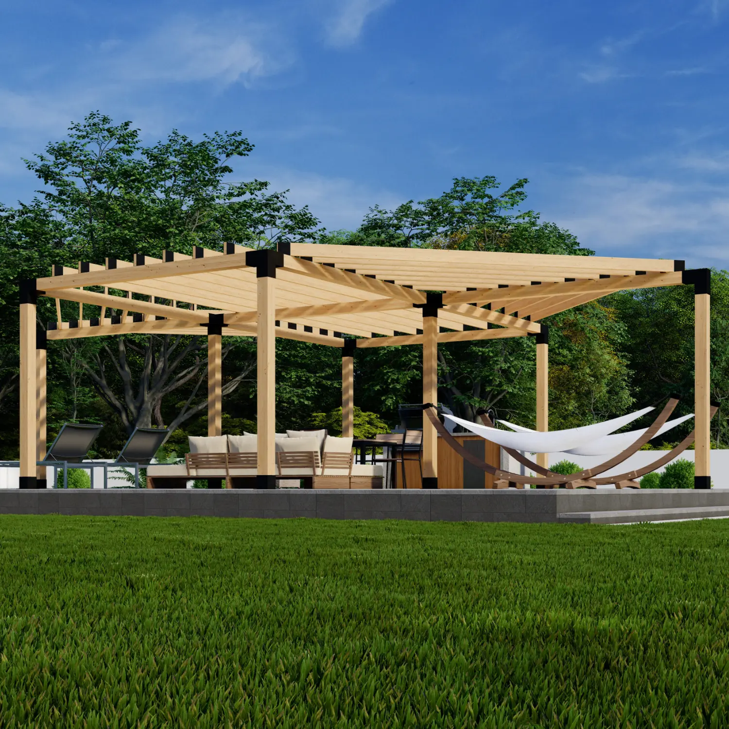 Hexagon Pergola Kit - For a Freestanding Pergola Up to 36' x 24'