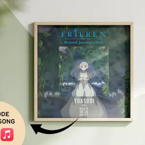(Poster) Frieren Anime Poster With Qr Code or Yoasobi Yuusha Album Cover Art or Frieren Beyond Journey S End or Anime Art or Anime Poster or Anime Decor