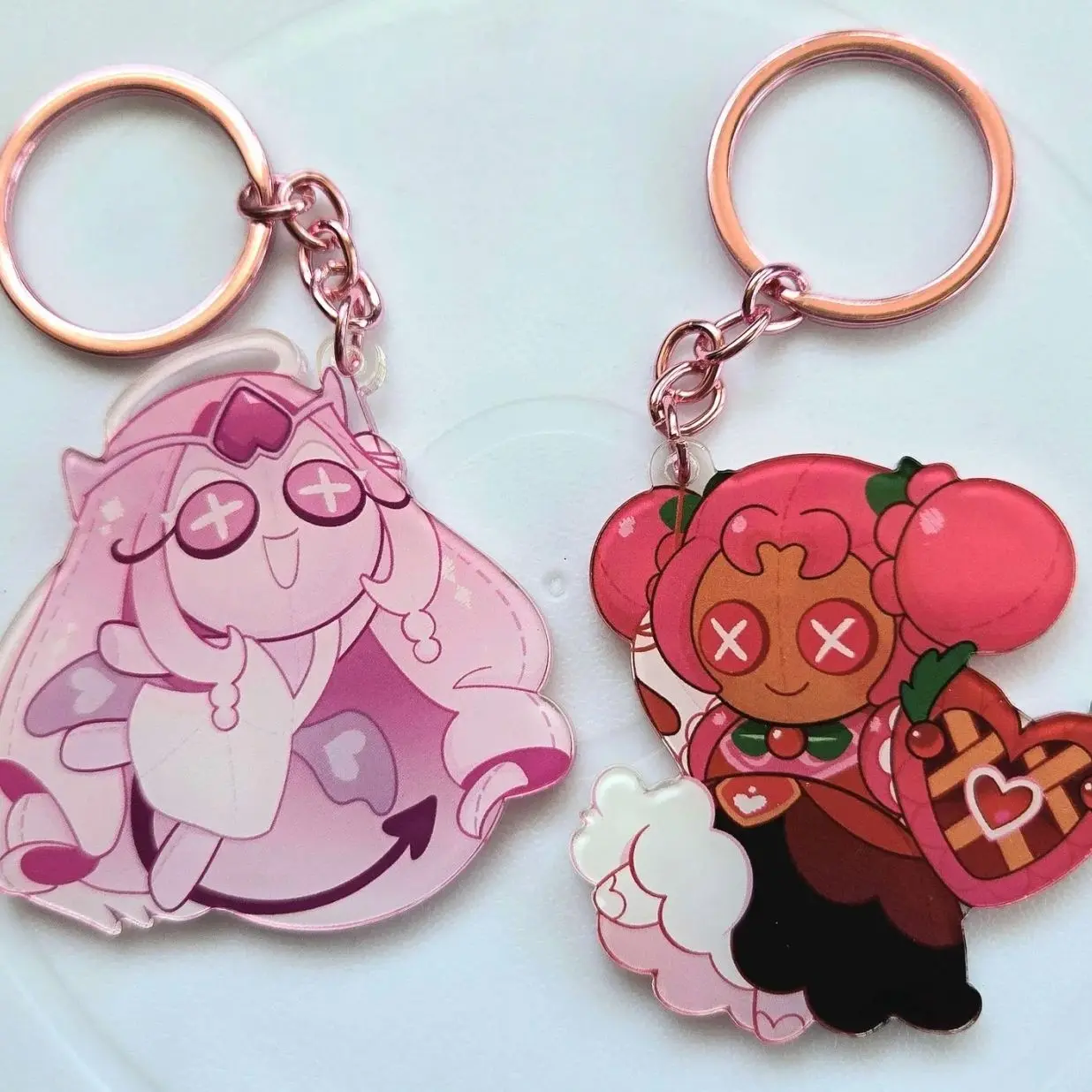 Cookie Run Keychains - Hollyberry Cookie and Eternal Sugar Cookie