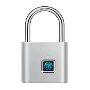 Mini Smart Fingerprint Padlock, Waterproof Security Anti-theft Keyless USB Rechargeable Electronic Door Lock, Multipurpose Smart Padlock for Home, Office, Dormitory
