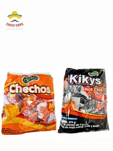 Chechitos Botaneros . Individual bags. Each bag comes with 24 individual bags. Choose from Chechos Cheddar flavor and Kikys Hot Chili.