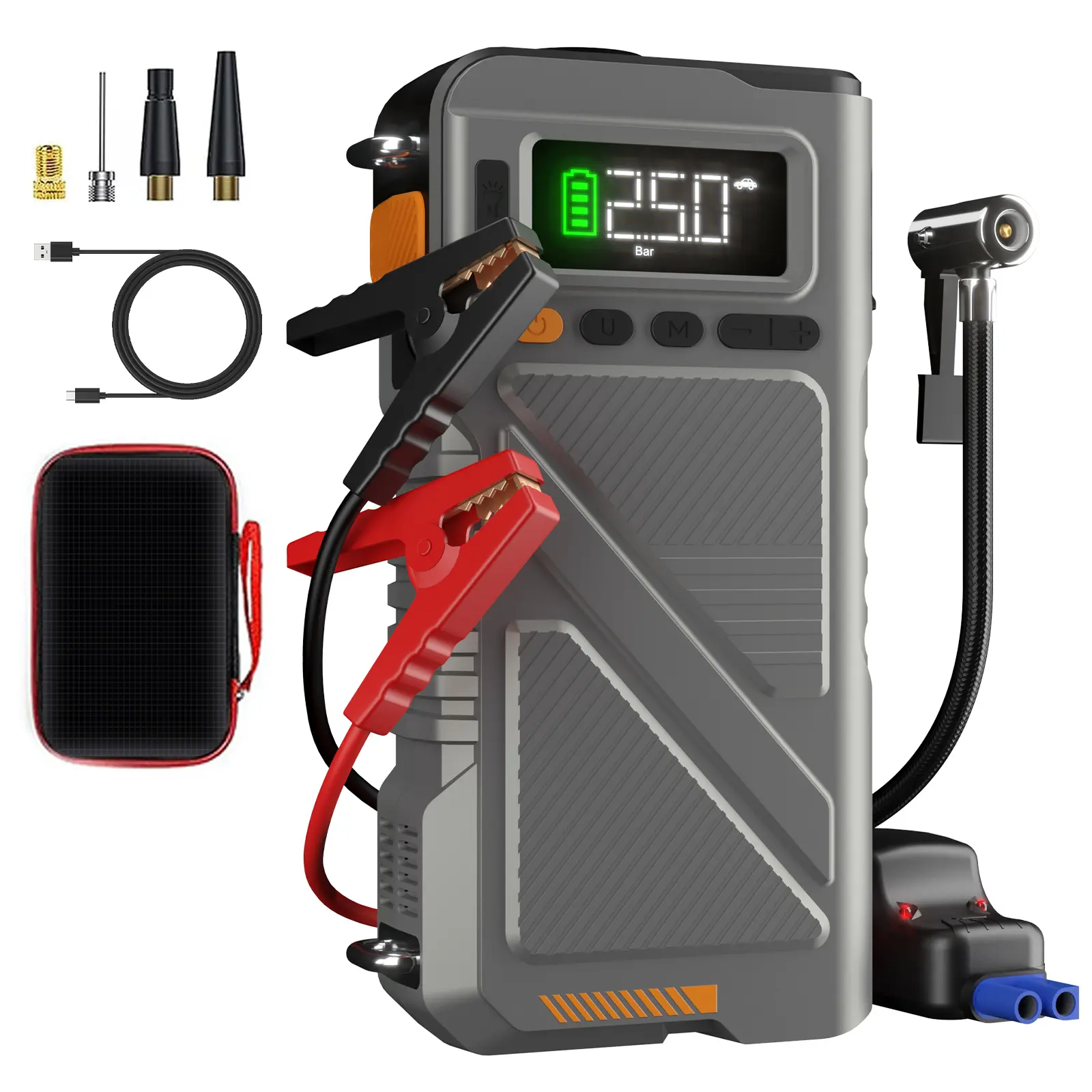 6000A Jump Starter with Air Compressor, Battery Starter Fast Charging, 12V Battery Car Jump Starter (for Up to ALL Gas/12.0L Diesel Engines) Automotive Vehicle Truck