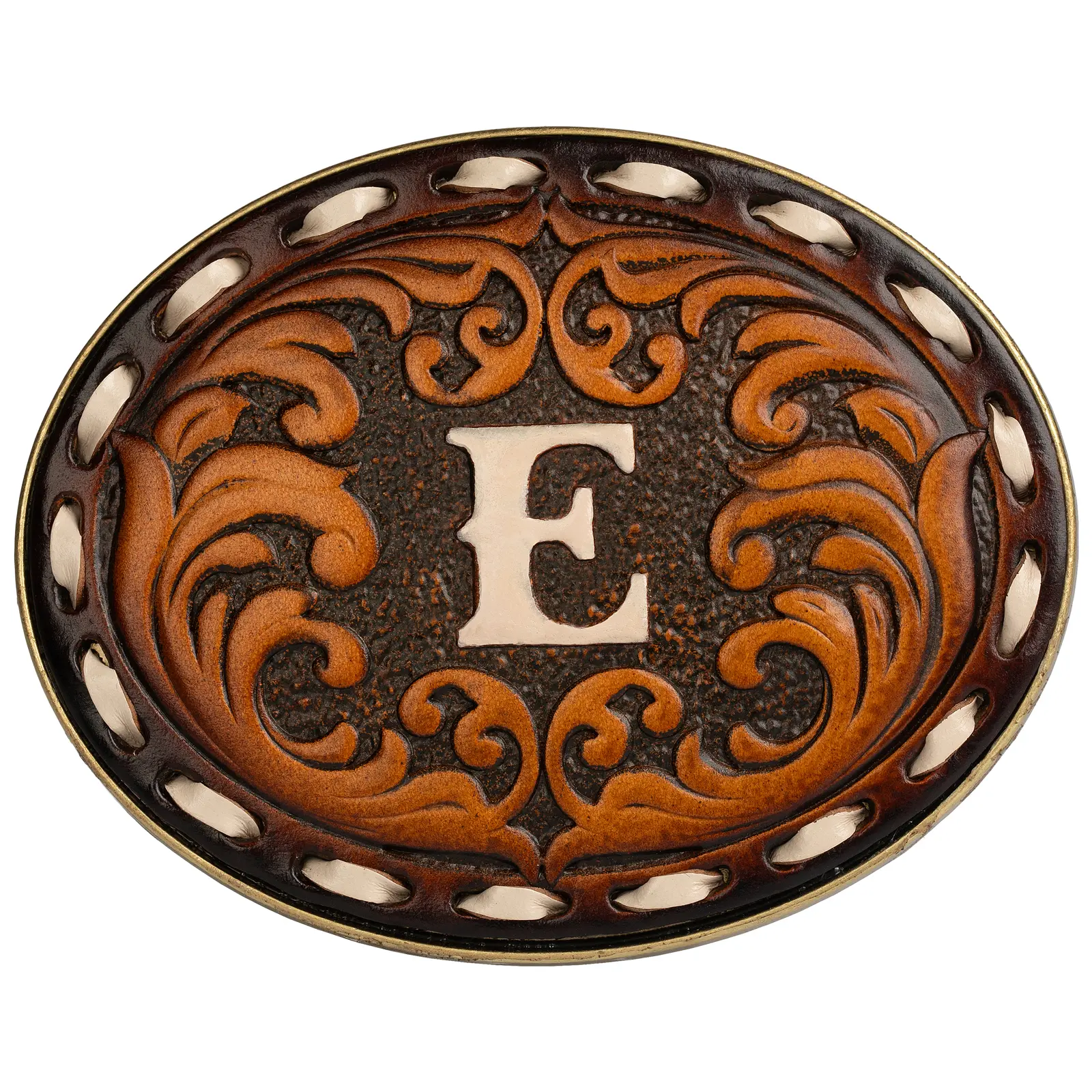 Western Belt Buckle for Cowboy & Cowgirl - Handmade Leather Engraved Initial Letter (A-Z)  - Western Style Accessory，Handcrafted Bespoke Belt Buckle，Cowboy Belt Buckle，Belt Buckles men，Western Belt Buckle,Texas Belt Buckle,Gift for Cowboy