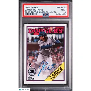 2023 Topps 1988 Baseball Autographs James Outman Rookie #88BAJO PSA 9 LA Dodgers