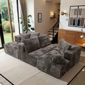 U-Shape Modular Sectional corduroy Couch suitable for living room furniture